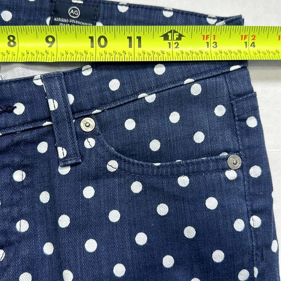 AG Adriano Goldschmied the Stevie Polka Dot Ankle Stretch Pants Size 25R - Picture 9 of 12